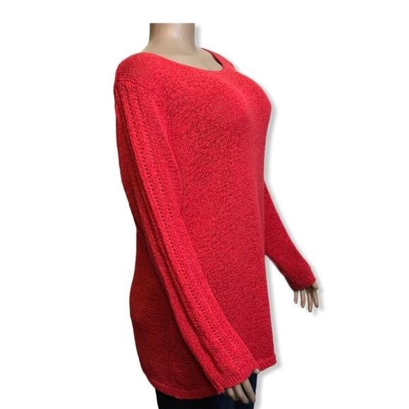 Rachel Zoe Karla Pullover Sweater Open Knit Coral - Picture 1 of 10